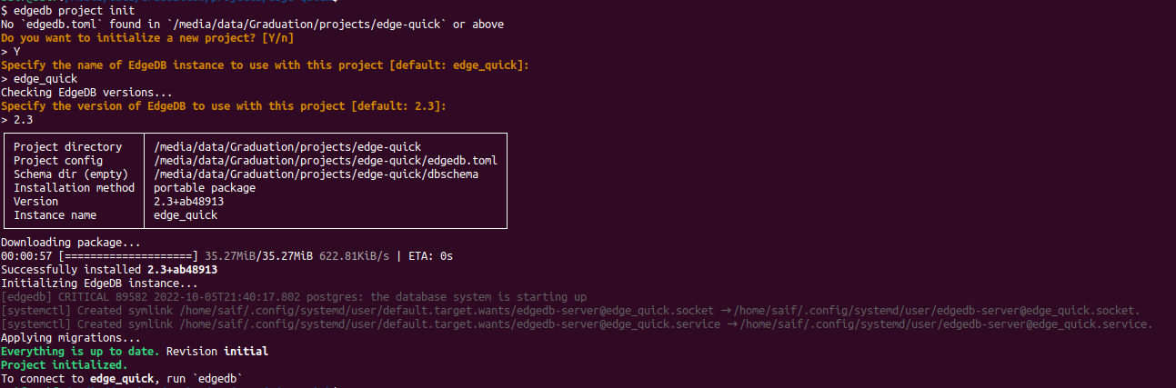 edgedb project init